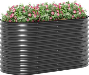 Outsunny Recipient pentru plante, ghiveci metalic cu margine de siguranță și mănuși, podea deschisă, 160B x 80T x 80H cm, Gri închis | Aosom Romania