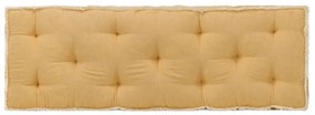Perna pentru canapea din paleti, galben, 120x40x7 cm 1, Galben, Perna de spatar