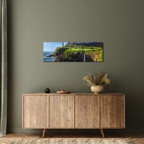 Tablou - Cascada Múlafossur (cu ceas) (90x30 cm)