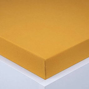 decoDoma Cearşaf cu elastic jersey EXCLUSIVE muştar 180 x 200 cm