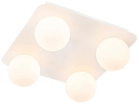 Plafoniera moderna pentru baie alba patrata cu 4 lumini - Cederic