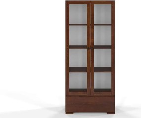 Vitrină lemn masiv TerraCraft Pin 1 Sertar, 80 × 38 × 182 cm - Natural