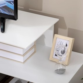 Comoda HOMCOM pentru TV de 32"-55" cu rafturi deschise din MDF pentru living si dormitor, 120x40x60cm, Alb | Aosom RO