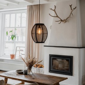 Lampă suspendată orientală neagră 35 cm - Rob