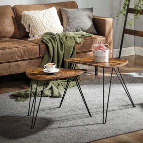 Masute de cafea de design TAYLOR set 2 buc, rustic maro.