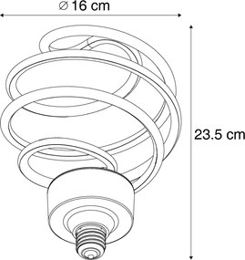 Bec decorativ LED E27 negru spiralat 6W 370 lm 3000K
