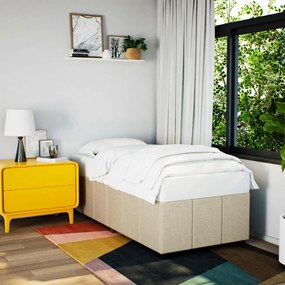 vidaXL Cadru de pat fără saltea cremă 80x200 cm țesătură