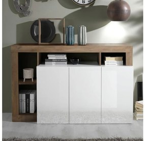 Comodă LENOR alb/stejar