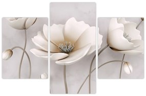 Tablou cu florile albe (90x60 cm)