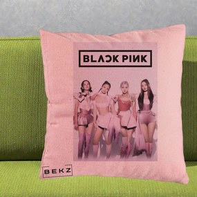 Perna Personalizata K-pop BLACKPINK Poster Roz Tinute Coordonate, 40x40 cm, Roz, Husa Detasabila, Perna Inclusa, BEKZ®