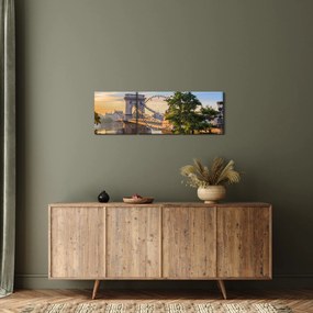 Tablou - Pod peste râu, Budapesta, Ungaria (cu ceas) (90x30 cm)