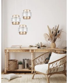 Lustră pe cablu GABI 3xE27/60W/230V aurie/albă d. 45 cm