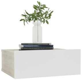 Noptiera suspendata, stejar sonoma  alb, 40x30x15 cm, PAL 1, alb si stejar sonoma