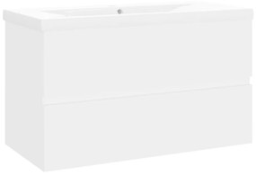 Dulap cu chiuveta incorporata, alb, PAL Alb, 80 x 38.5 x 45 cm, fara oglinda