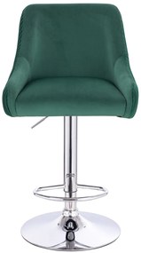 HR920W Scaun Verde din Catifea cu Bază Cromata