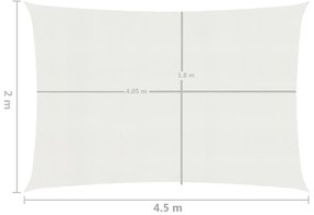 Parasolar, alb, 2x4,5 m, HDPE, 160 g m   Alb, 2 x 4.5 m