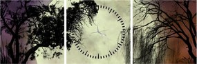 Tablou - Lună plină deasupra apei (cu ceas) (90x30 cm)