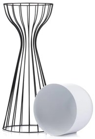 Ghiveci metalic de flori LOFT 56x20 cm negru/alb