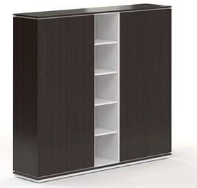 Dulap înalt Creator 202,2 x 44,5 x 185,9 cm, alb / wenge