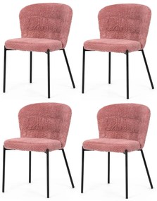 Set de scaune de sufragerie Bouclé CT-W1077 PINK2,4 buc