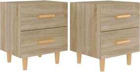 vidaXL Noptiere, 2 buc., stejar sonoma, 40x35x47,5 cm