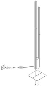 Lampadar LED RGBW dimabil FRAIOLI-Z 2xLED/16W/230V negru Eglo 900082