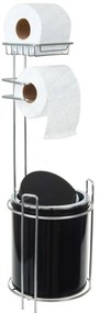 Resigilat: Suport WC cu cos Metalife AKB-755S, 5 litri, 63x21 cm., Suport cromat, Negru