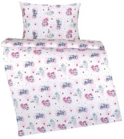 Bellatex Lenjerie de pat din bumbac Beata Unicornroz, 100 x 135, 45 x 60 cm