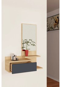 Raft de perete cu oglindă Rozella Oak andAnthracite