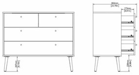 Comodă gri antracit joasă 99x82 cm Bodo – Tvilum