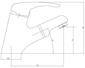 Aqualine - Baterie pentru lavoar KASIOPEA, 14,2 cm, crom lucios