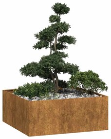 vidaXL Jardinieră Rusty 100x100x40 cm Oțel pentru intemperii