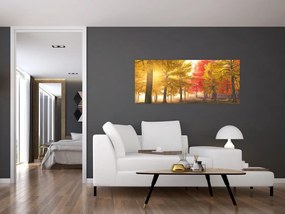 Tablou cu copaci toamna (120x50 cm)