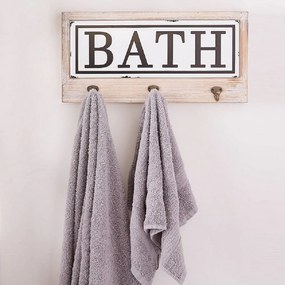 Cuier pentru prosoape cu 3 agatatori Bath Homs 35 x 25 cm, maro rustik