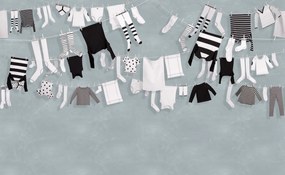 Fototapet, Laundry Day, Blue, Rebel Walls