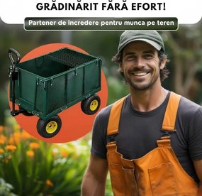 Cărucior de transport HECTOR, max. 550 kg, 110x75x52 cm, verde Gardebruk