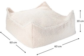 Fotoliu puf pentru copii crem cu tapițerie din țesătură bouclé Square – Wigiwama