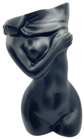 Vaza ceramica WOMAN BODY, Negru, 18cm