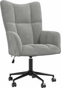 vidaXL Scaun de relaxare, gri deschis, catifea