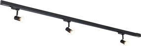 Sistem de șine modern negru cu 3 lumini trifazate dreapta - Jeany