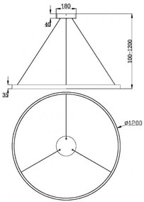 Lustra moderna alama cu un cerc cu led Maytoni Rim d120
