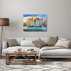 Tablou pe sticlă - Fântâna Trevi (70x50 cm)