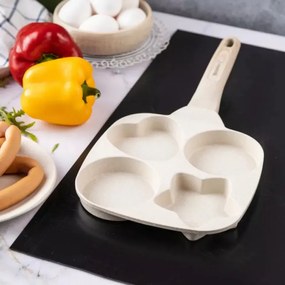 Tigaie cu 4 sectiuni Klausberg KB 7809, 19cm, Acoperire din marmura, Diverse forme, Inductie, Bej