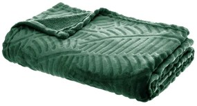 Pătură pentru pat, canapea, efect 3D frunze de palmier, verde, 150 x 125 cm