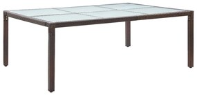 vidaXL Masă de exterior, maro, 200 x 150 x 74 cm, poliratan