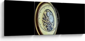 Tablou cu ceas de buzunar de aur (cu ceas) (90x30 cm)