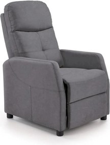 Fotoliu FELIPE 2, stofa catifelata gri - Bluvel 14, 64x84/135x76/103 c