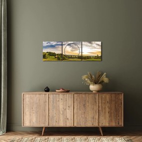 Tablou cu peisaj (cu ceas) (90x30 cm)
