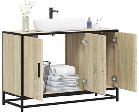 vidaXL Dulap chiuvetă baie, stejar Sonoma, 90x33x60 cm, lemn stratificat