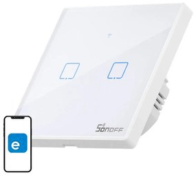 Intrerupator Smart WiFi + RF 433MHz Sonoff T2 EU TX (2 canale)
